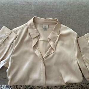 a new day Cream Silk Button Down Shirt